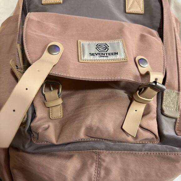 Seventeen London Camden M Backpack Dusty Rose Tan Adj Padded Straps Lightweight main image 12
